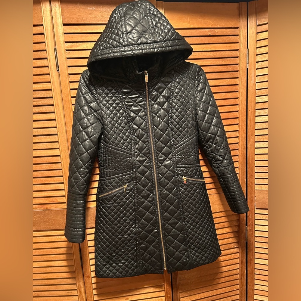 Via Spiga Black Quilted Puffer Coat